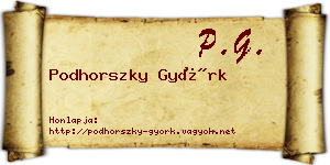 Podhorszky Györk névjegykártya
